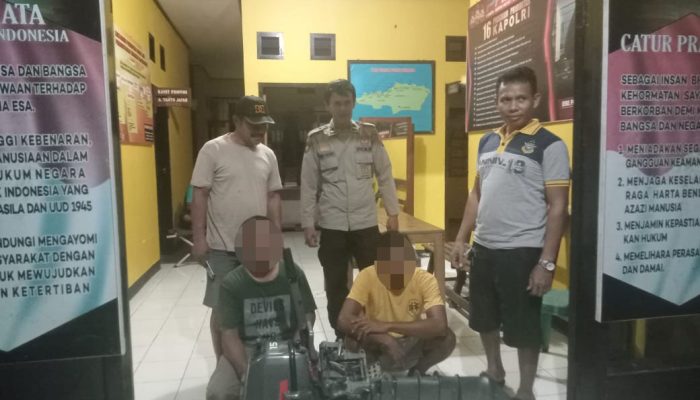 Dua Warga Bualemo Ditangkap Polisi, Diduga Jual Mesin Kapal Hasil Curian