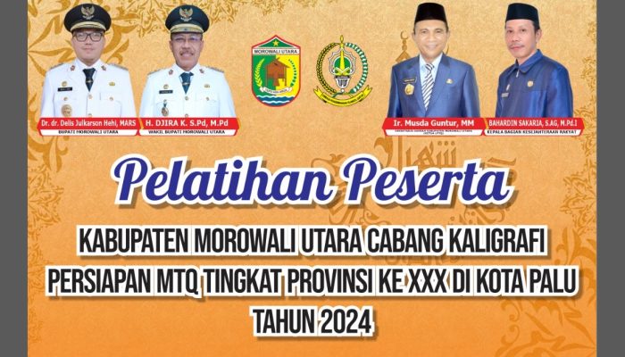 Gandeng Sanggar Seni Kaligrafi Alhasyimi Palu, Bagian Kesra Morut Gelar Pelatihan Kaligrafi 