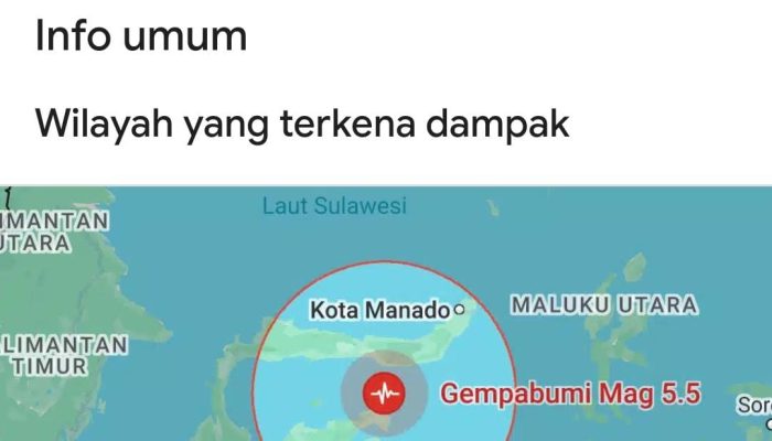 Gempa 5.5 Magnitude Guncang Bonebolango Terasa Hingga Luwuk