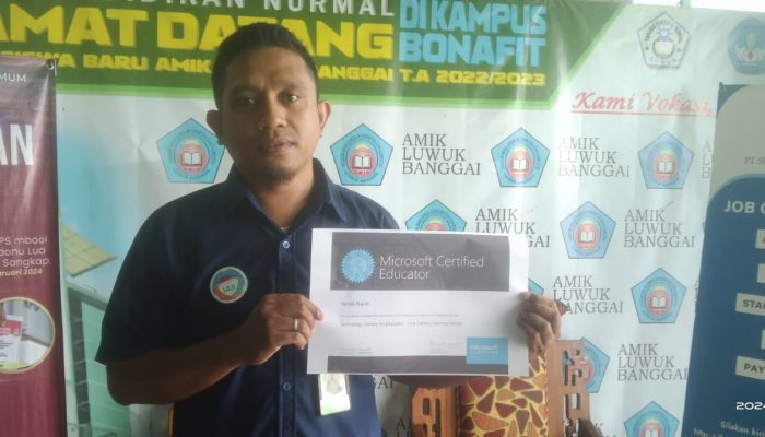 Selamat! Yanto Naim Dosen AMIK Luwuk Lulus Ujian Sertifikasi Microsoft