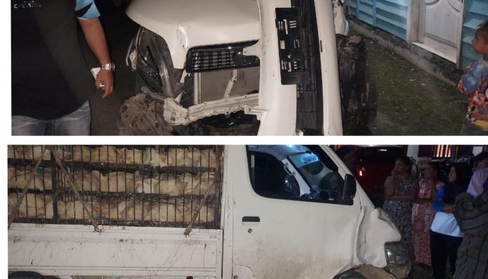 Muat Ayam Potong, Mobil Pickup Alami Lakalantas Vs  Rush di Nuhon Banggai