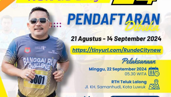 Pendaftaran Run de City Resmi Dibuka, Ayo Daftar dan Taklukkan Rute Kota Berair Luwuk 