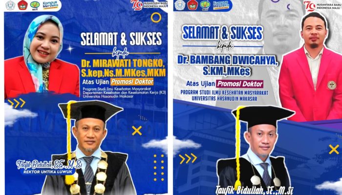 4 Dosen FKM Untika Luwuk Akan Jalani Sidang Promosi Doktor di Unhas