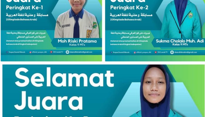 3 Santri MTs Daarul Hikmah Borong Juara Olimpiade Bahasa Arab, Siap Wakili Banggai di Tingkat Provinsi Sulteng