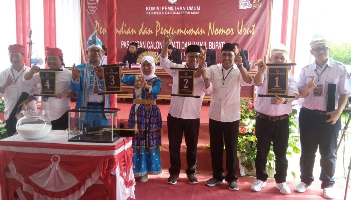 KPU Bangkep Tetapkan Nomor Urut Empat Paslon Bupati dan Wakil Bupati Pilkada 2024