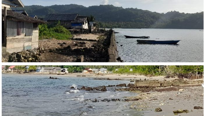 Mengkhawatirkan, Abrasi Pantai Ancam Pemukiman Warga Desa Lipulalongo Balut