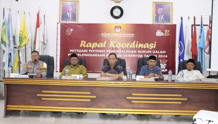 KPU Bangkep Gelar Rakor Mitigasi Potensi Permasalahan Hukum dalam Penyelenggaraan Pilkada Serentak 2024