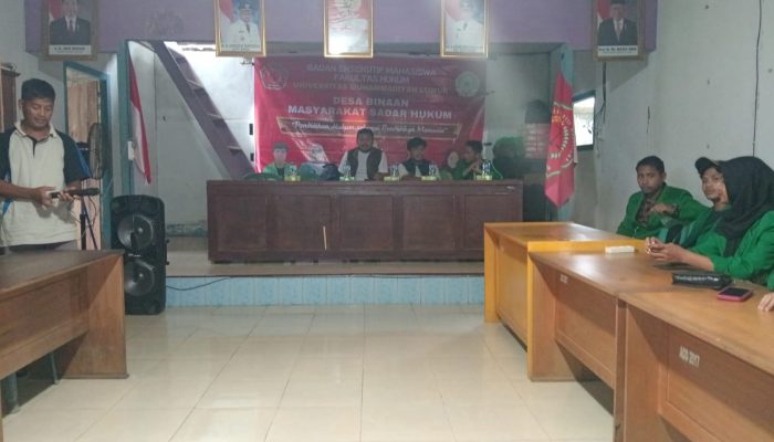 BEM Fakuktas Hukum Unismuh Luwuk Sosialisasi Sadar Hukum di Desa Koninis