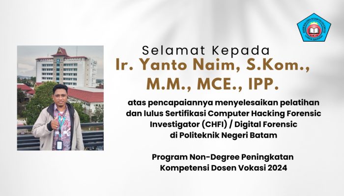 Selamat! Yanto Naim, Dosen AMIK Luwuk Raih Sertifikasi Digital Forensic