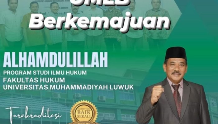 Prodi Ilmu Hukum FH Unismuh Luwuk Raih Akreditasi Baik Sekali, Rektor: Semoga Memberi Dampak Positif Bagi Masyarakat 