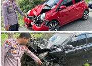 Tabrakan Hebat Terjadi di Pagimana, Dua Mobil Ringsek