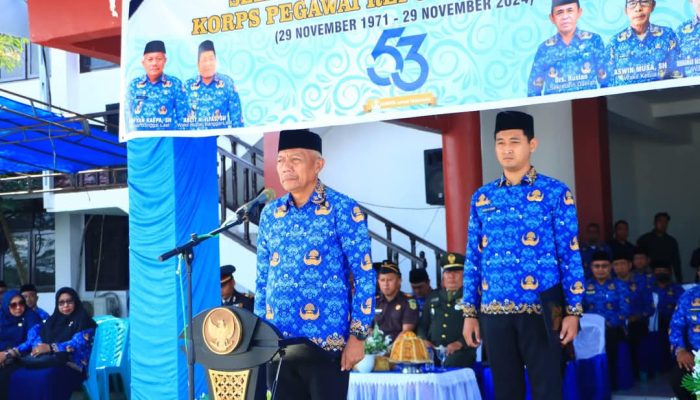 Bupati Sofyan Kaepa Pimpin Upacara Peringatan HUT ke-53 Korpri