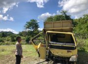 Diduga Sopir Ngantuk, Truk Semen Tabrak Jembatan di Tikupon, Korban Jalani Perawatan 