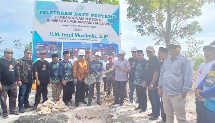 Peletakan Batu Pertama Tandai Pembangunan Rektorat Kampus II Unismuh Luwuk di Bukit Sono