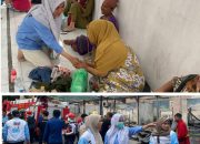 Relawan Banggai Hebat Bagikan Makanan untuk Korban Kebakaran Pasar Sentral