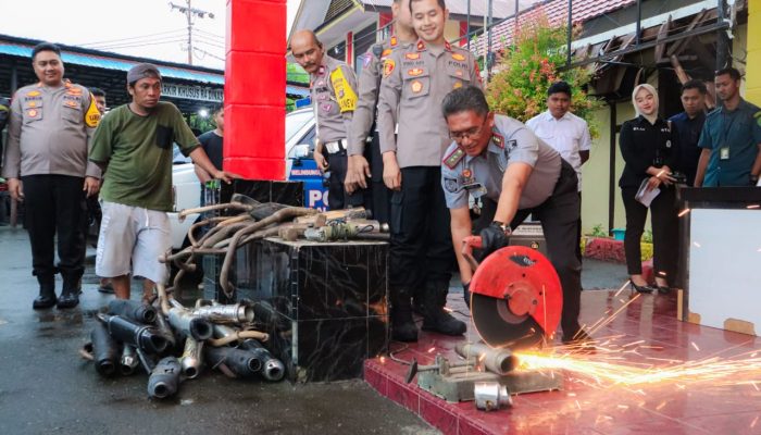 Polres Banggai Musnahkan 450 Knalpot Brong dan 1,947.75 gram Narkotika Hasil Penindakan