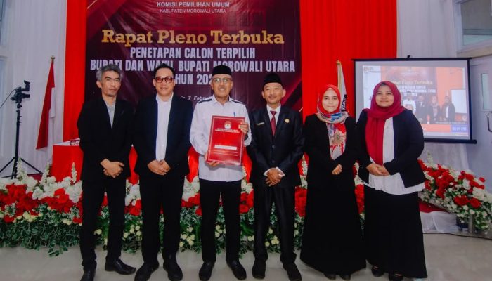 Sah! KPU Tetapkan Delis-Djira Sebagai Bupati dan Wakil Bupati Morowali Utara Terpilih