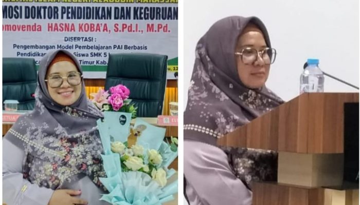 Selamat! Hasna Koba’a Dosen FAI Unismuh Luwuk Raih Doktor di UIN Alauddin Makassar 