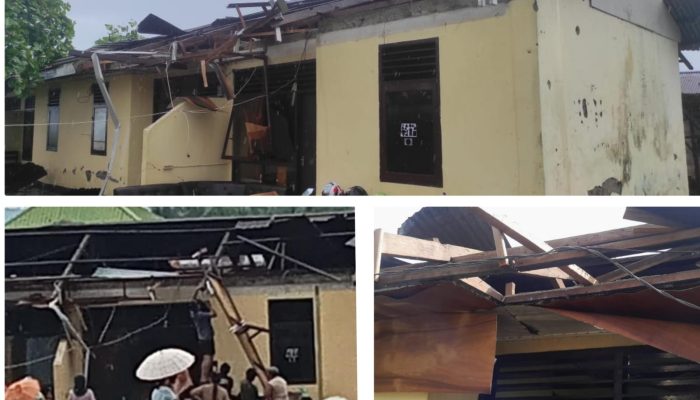 Asrama Polsek Balantak Rusak Berat Diterjang Angin Puting Beliung