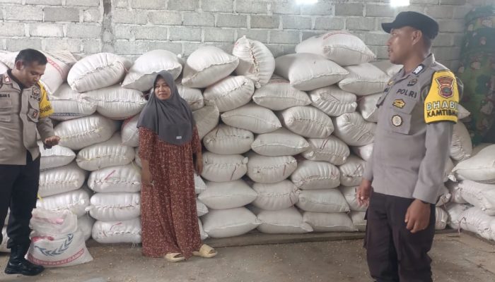 Pastikan Pangan Cukup, Polsek Bunta Sambangi Gudang Penyimpanan Jagung di Simpang Raya