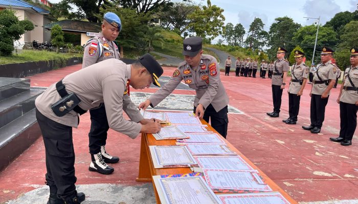 Kapolres Bangkep AKBP Jimmy Marthin Simanjuntak SIK Pimpin Sertijab Empat Perwira, Berikut Nama-namanya!