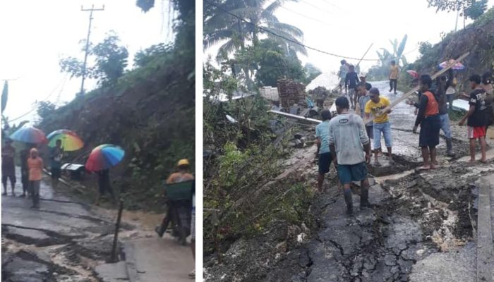 Dihantam Longsor, Jalan di Tintingon Balantak Selatan Nyaris Putus, Butuh Perhatian Pemda!