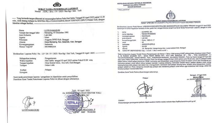 Usut Tuntas! 2 Aleg Gerindra Banggai Lapor Polisi Usai Dianiaya di Toili