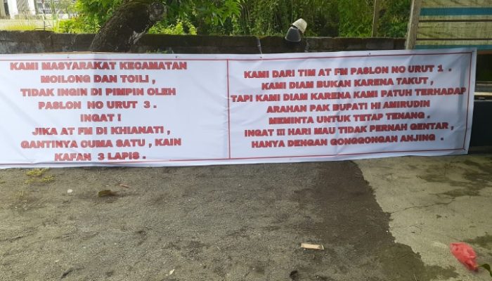 Paslon 03 Diteror, Kuasa Hukum Desak Polisi Tangkap Pembuat Spanduk Intimidasi