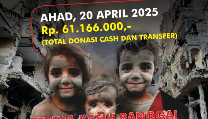 Aliansi Umat Islam Banggai Peduli Palestina Umumkan Update Donasi Rp 61.166.000