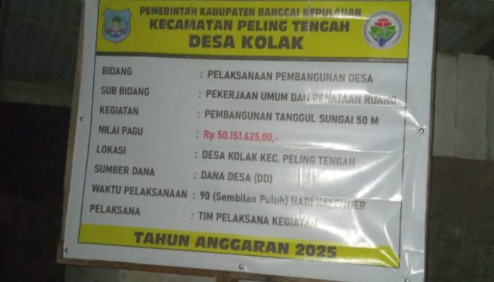 Antisipasi Banjir, Pemdes Kolak Bangun Tanggul Sungai Sepanjang 50 Meter dari Dana Desa