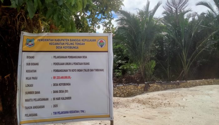 Dukung Pendidikan Anak Usia Dini, Pemdes Koyobunga Bangun Talud dan Timbunan di Lokasi TK Gunakan Dana Desa