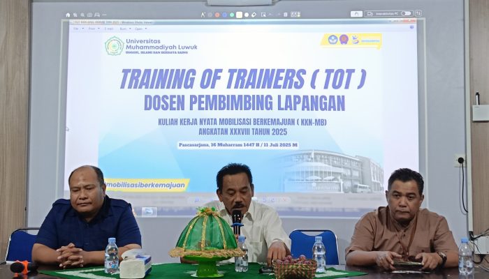 Buka Training of Trainers, Rektor Unismuh Luwuk Minta DPL Bimbing Mahasiswa KKN Lahirkan Program yang Berdampak Luas
