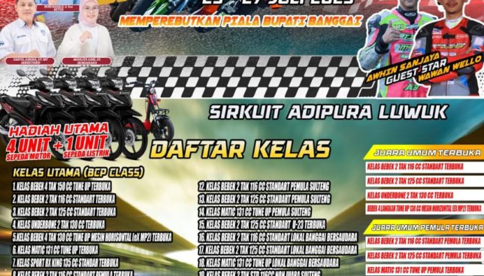 Open Turnamen BPC III Balapan Piala Bupati Banggai Segera Bergulir