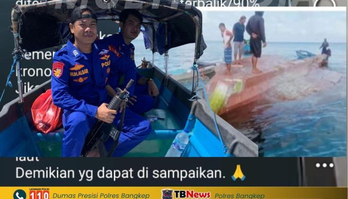 KM Mutia Ditemukan Terbalik di Perairan Bokan, Awak Kapal Belum Ditemukan