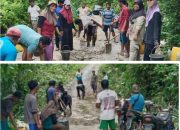 Pemdes Lalong dan Warga Gotong Royong Perbaiki Jalan Rusak Demi Keselamatan Anak Sekolah