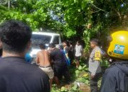 Laka Tunggal di Balantak, Mobil Pick Up Hilang Kendali Terperosok ke Kebun Warga