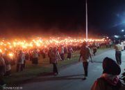 Polres Banggai Kawal Pawai Obor Hari Pramuka ke-64 di Berbagai Lokasi