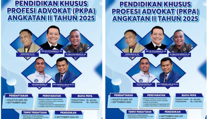 Ayo Daftar! PERADI Banggai Buka Pendidikan Khusus Profesi Advokat (PKPA) Angkatan II Tahun 2025
