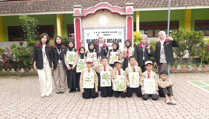 Peserta Didik SDN 4 Segaran Antusias Ikuti Pembuatan Kerajinan Ecoprint