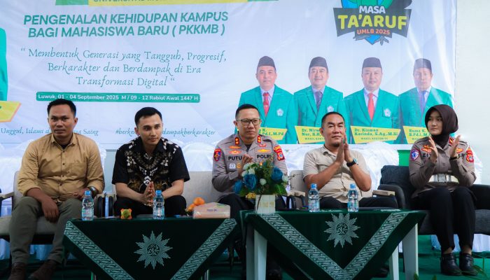 Kapolres Banggai Jadi Narasumber PKKMB Unismuh Luwuk, Usung Tema Kebangsaan, Inovasi dan Karakter Pemimpin
