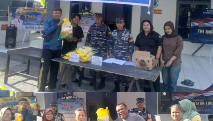 TNI AL Posal Luwuk Gelar Pasar Sembako Murah Sambut HUT TNI ke-80 Tahun 2025