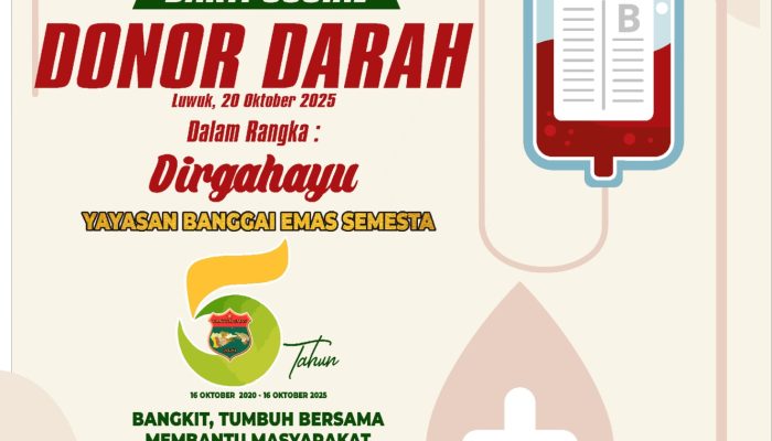 Ulang Tahun ke-5, Yayasan Banggai Emas Semesta Gelar Bakti Sosial Donor Darah