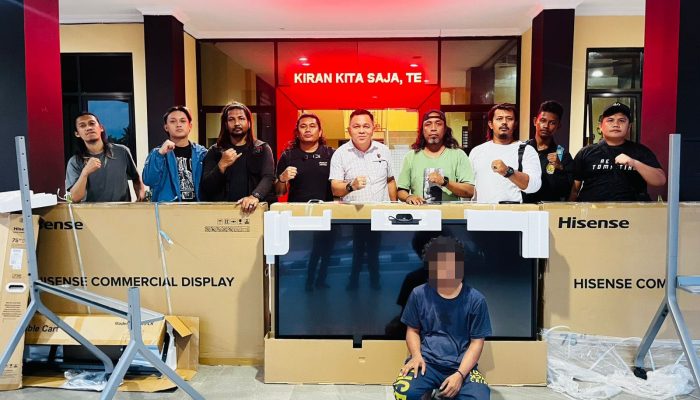 Gasak 4 Unit TV 75 Inci Bantuan Direktorat Sekolah Dasar, Pelaku Dibekuk Polres Banggai