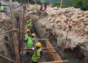 Progres Pembangunan Pengaman Pantai Desa Tombos Capai 27,25 Persen