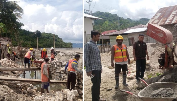 CV Banggai Cemerlang Genjot Progres Pembangunan Tanggul Pengaman Pasang Surut Desa Tombos