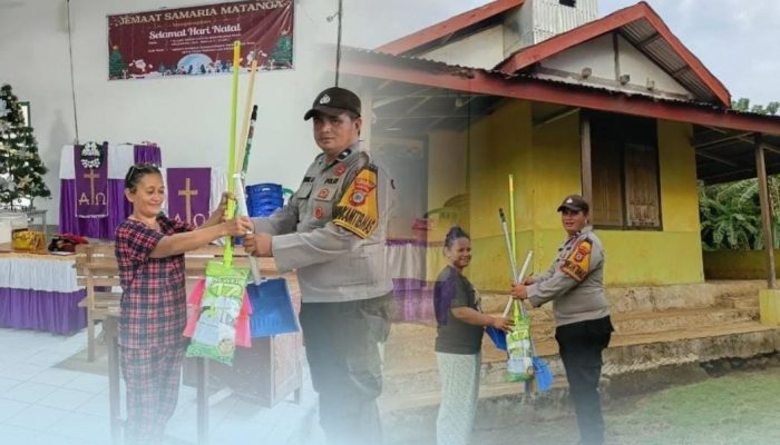 Polres Bangkep Salurkan Sarana Kontak ke Rumah Ibadah di Desa Matanga, Perkuat Kemitraan dengan Masyarakat