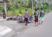 Naas! Dua Sepeda Motor Tabrakan di Nuhon Banggai, 4 Korban Luka dan Dilarikan ke Puskesmas