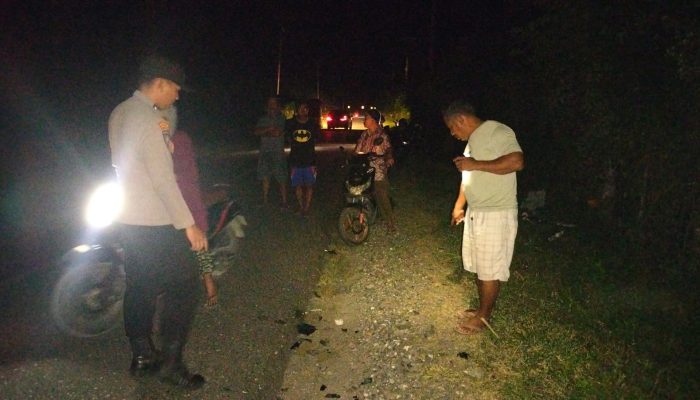 Adu Banteng, Dua Sepeda Motor Tabrakan di Tangkiang Kintom