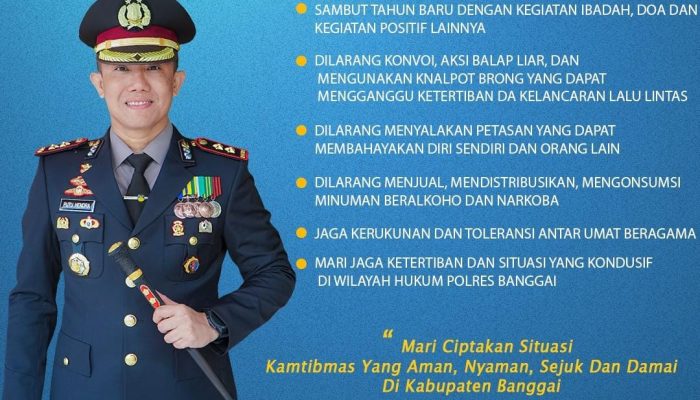 Kapolres Banggai Imbau Warga Sambut Tahun Baru Tanpa Nyalakan Petasan