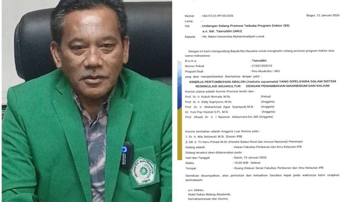 Senin Pekan Depan, Tasrudin Dosen Unismuh Luwuk Jalani Sidang Promosi Doktor
